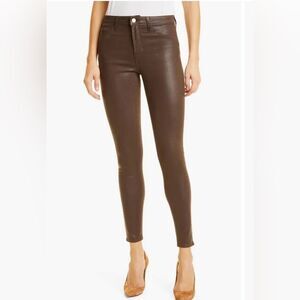L'AGENCE  Margot High Rise Skinny Stretch Pants in Cocoa Brown size 26 NWT